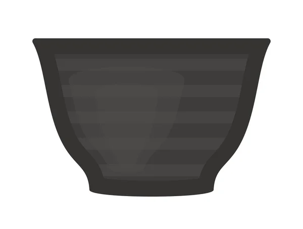 Чорний суп чашка тарілка горщик вектор — стоковий вектор