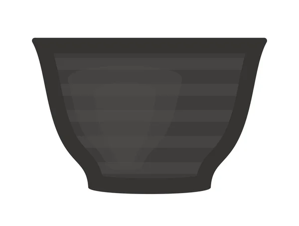 Black soup cup plate pot vector — Stockový vektor