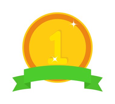 Medal first place vector illustration.
