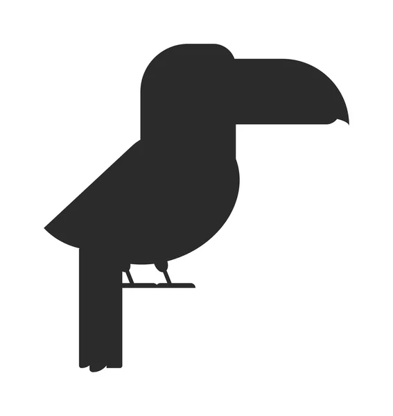 Vogel schwarz Silhouette Vektor Illustration. — Stockvektor