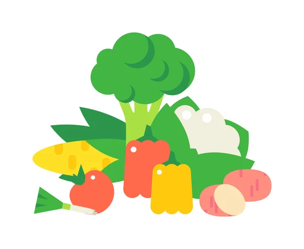 Vegetais conjunto vetor de celulose alimentar . — Vetor de Stock
