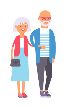 Old couple people illustration.
