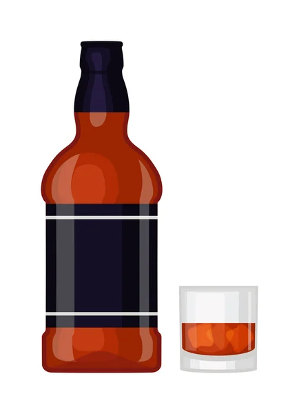 Whiskey botella vector ilustración . — Archivo Imágenes Vectoriales