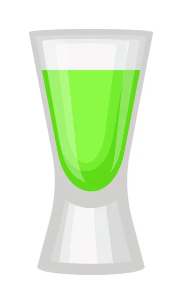Zielony alcholol ilustracja koktajl wektor. — Wektor stockowy