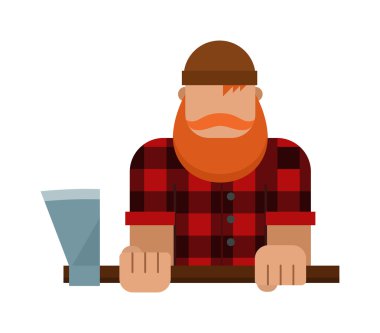 Oduncu, oduncu, oduncu karakter vektörü.