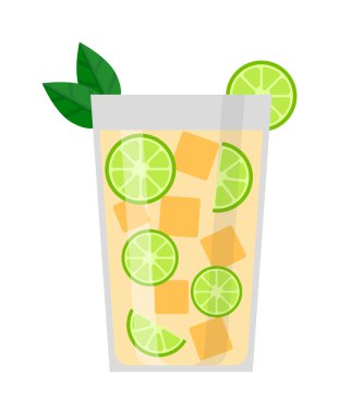 Lime drink vector illustration.