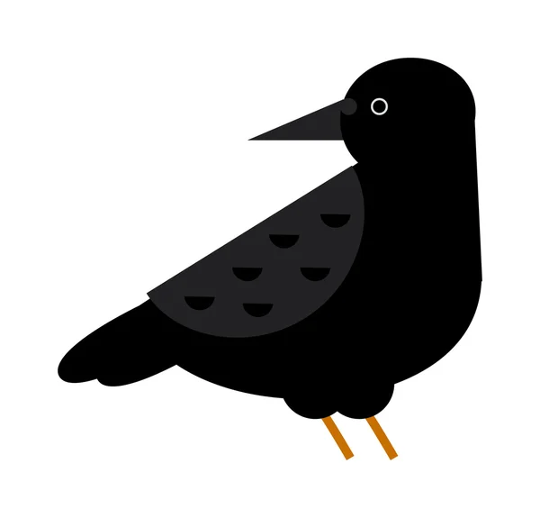 Black crow raven bird vector. — 스톡 벡터