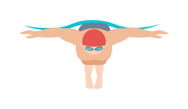 Ilustração dinâmica do vetor do esporte da piscina do nadador . — Vetor de Stock