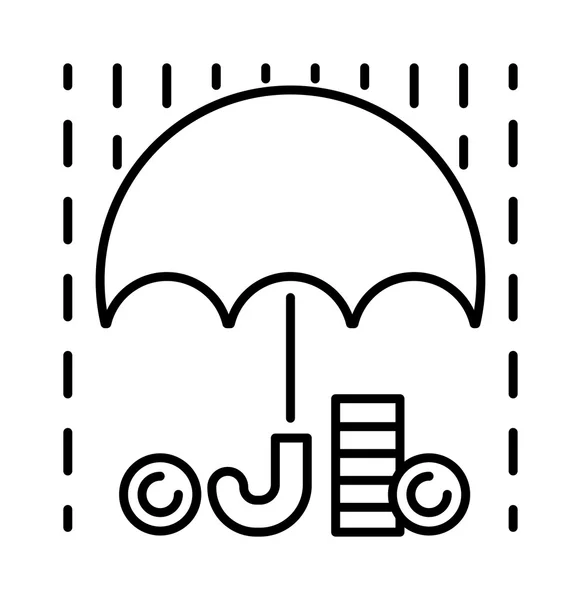 Eső pénzt és esernyő alá ikon-vektoros — Stock Vector