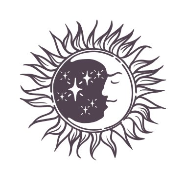 Ay tasarım vektör çizim.