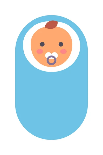 Niño bebé en la ilustración del vector de pañal . — Vector de stock