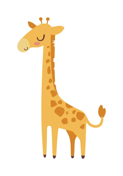 Cute giraffe cartoon vector illustration. — Stock Vector