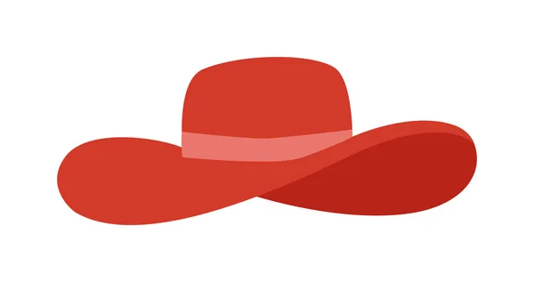 Panamá sombrero rojo vector ilustración . — Vector de stock