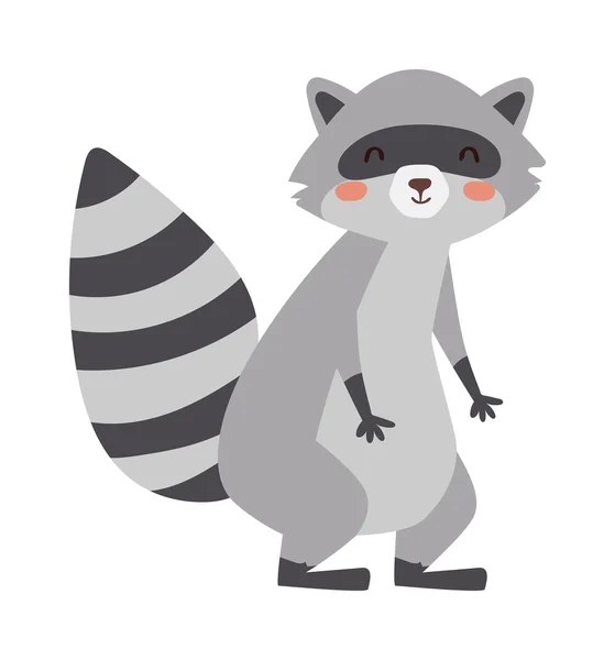 Engraçado Raccoon Vector ilustração . — Vetor de Stock