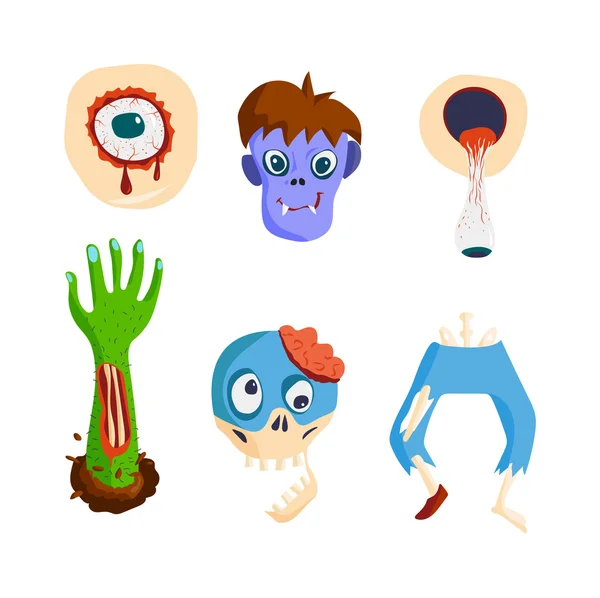 Illustrazione vettoriale personaggio zombie cartone animato . — Vettoriale Stock