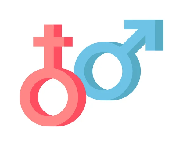 Symbole płci męskiej i żeńskiej wektor kombinacji. — Wektor stockowy