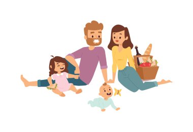Aile piknik yaz vektörü