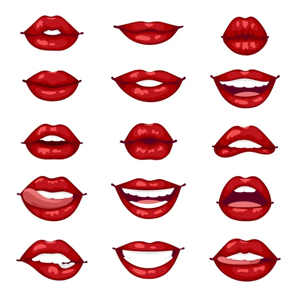 Female lips isolated vector illustration. — Stock Vector