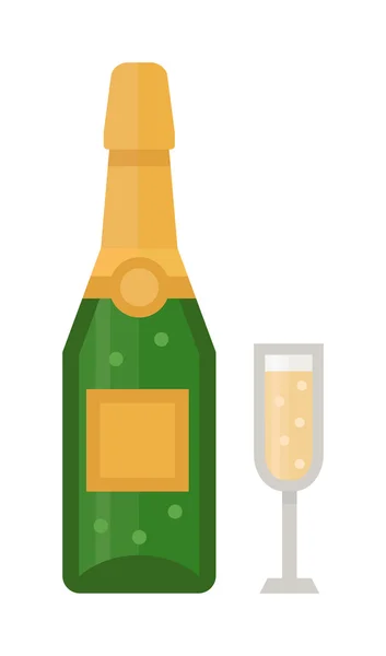 Champagne bottle vector illustration. — Stock Vector