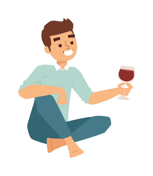 Αγόρι γυαλί κρασί εικόνα διάνυσμα. — Διανυσματικό Αρχείο
