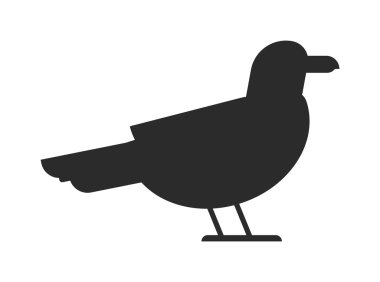 Kuş siyah siluet vektör çizim.