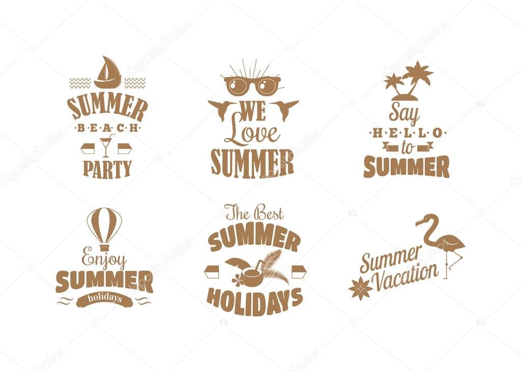 Summer logo vector illustration. Summer badge logo isolated on white background. Summer sale logo vector icon illustration silhouette