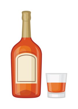 Viski şişesi vektör çizim.
