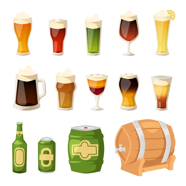 Bira vector Icons set. — Stok Vektör