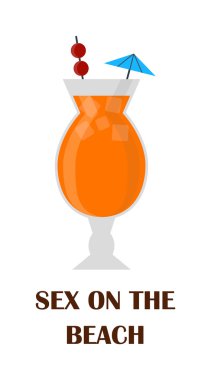 Alkol kokteyl vektör illüstrasyon.