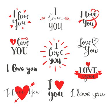 Seni seviyorum vektör seti.