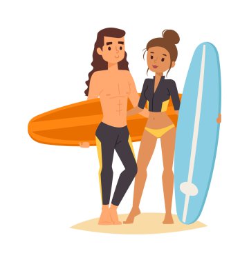 Sörf insanlar vektör seti.