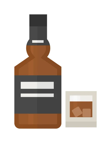 Whiskey garrafa vetor ilustração . —  Vetores de Stock