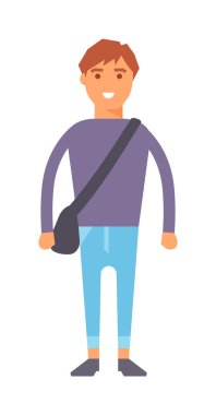 Hipster boy vector illustration.