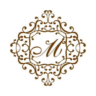 Lüks M monogram şablon vektörü