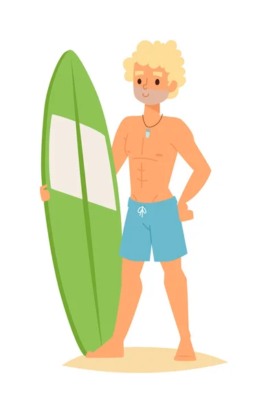 Surfing boy vector — Stock Vector