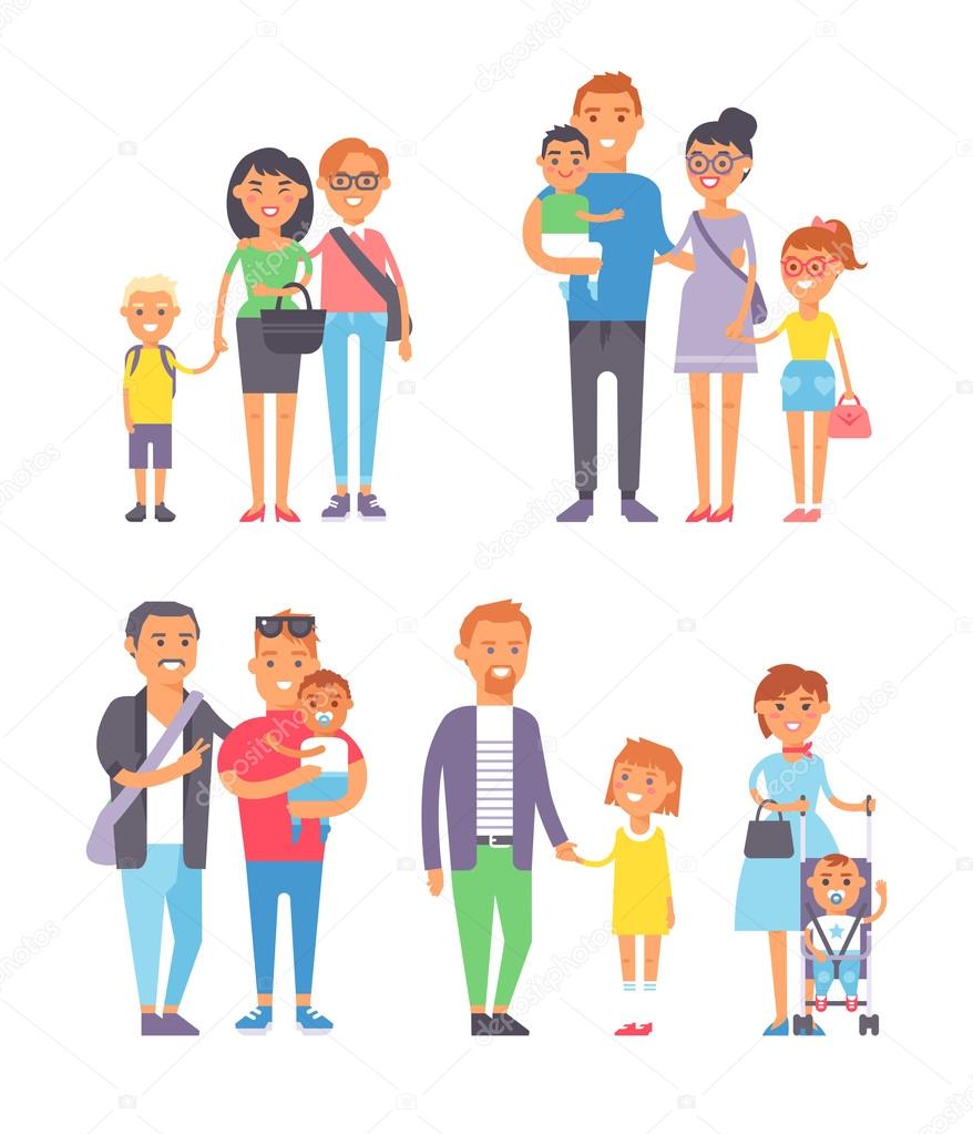 Download Different family vector illustration. — Stock Vector © adekvat #115140282