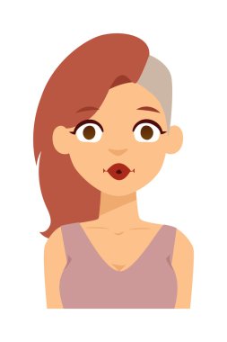 Üzüntü kadın vektör çizim.