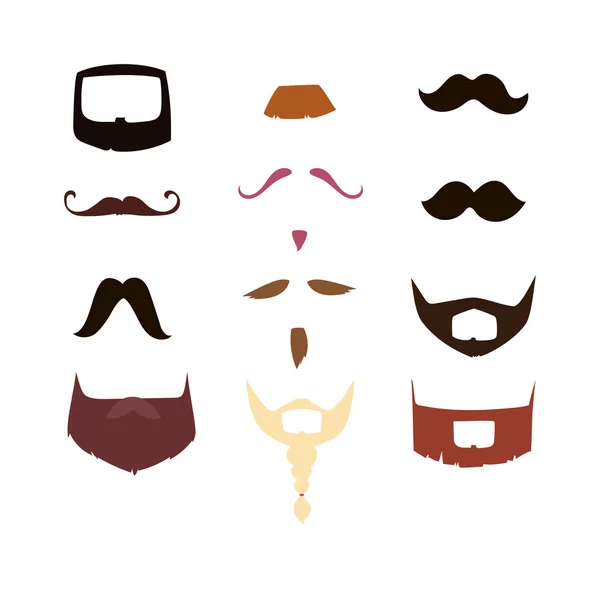 Silueta de bigote vectorial aislada — Vector de stock