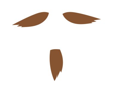 Vektör bıyık siluet izole