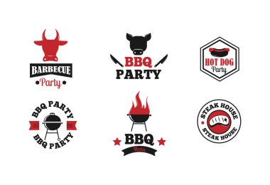 Barbekü vektör çizim set