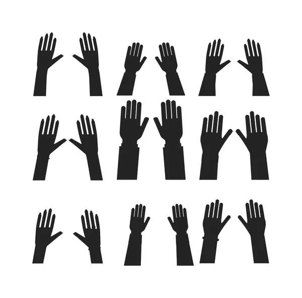 Illustrazione vettoriale mani umane. — Vettoriale Stock