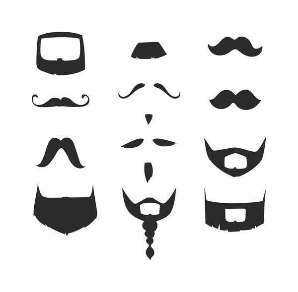 Silueta de bigote vectorial aislada — Vector de stock