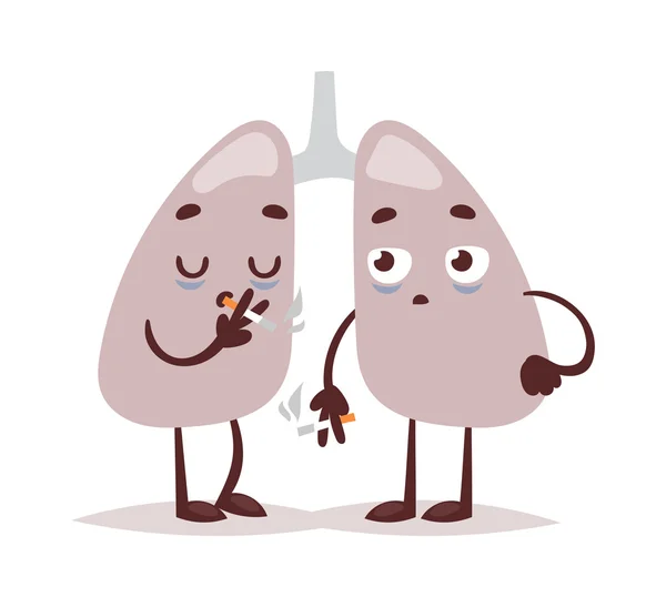 Η απεικόνιση των πνευμόνων των καπνιστών. — Διανυσματικό Αρχείο