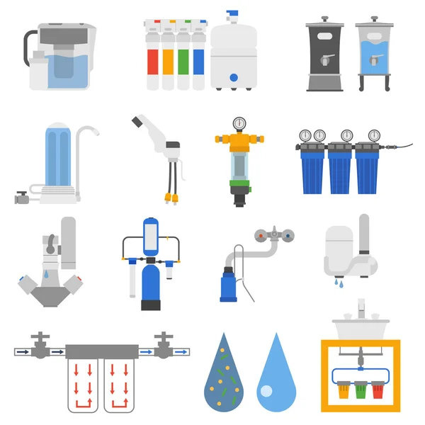 Filtros de agua vector conjunto . — Archivo Imágenes Vectoriales