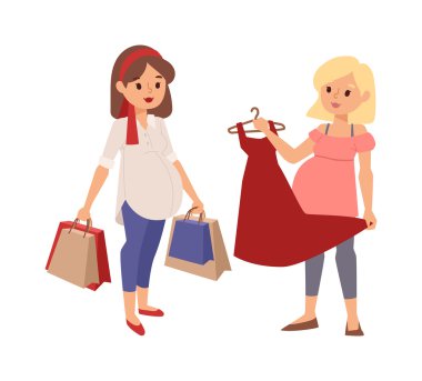 Genç hamile kadın karakter vektör