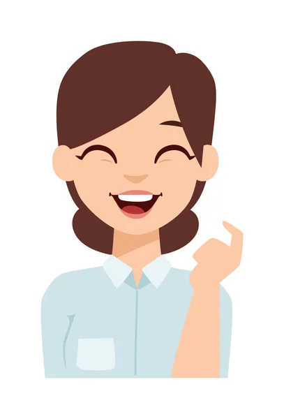 Mujer sonriente vector ilustración . — Vector de stock