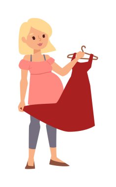 Genç hamile kadın karakter vektör