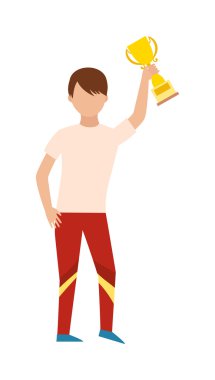 Kazanan runner Kazananlar, başarı spor düz vektör.