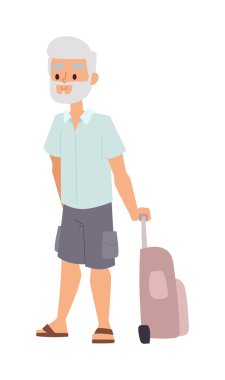 Yaz yaşlı adam insanlar illüstrasyon.