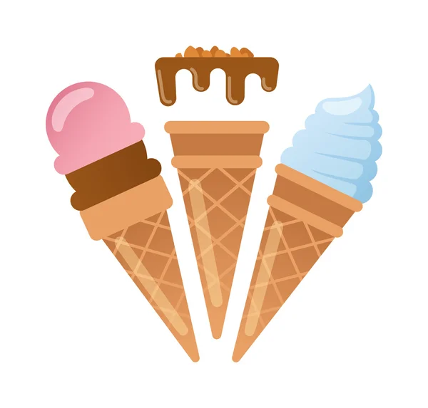 Icecream crachá alimento logotipo vetor ilustração . — Vetor de Stock